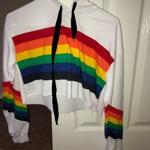 Rainbow cropped hoodie!